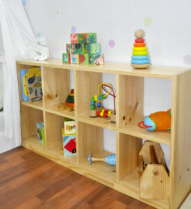 Organizador Montessori de 8 cubos