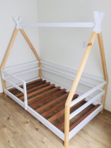 Cama Tipi con barandas horizontales ( Acabado Mixto ) - Imagen 2