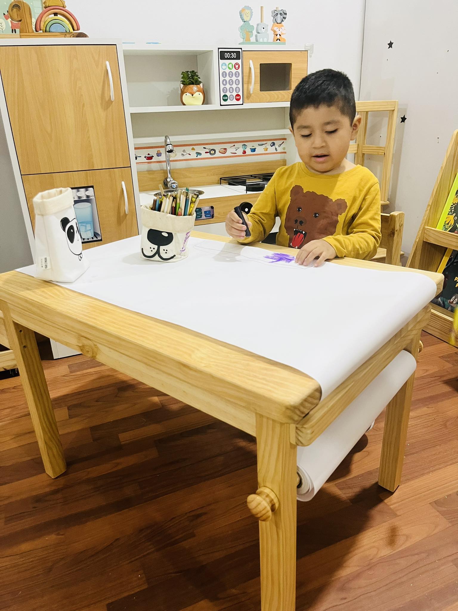 Mesa Sensorial Dúo Sin Pintar Montessori Variante En Altura