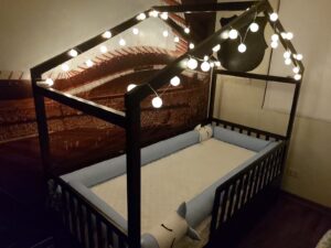 Baby Crib Bumper - Caballo celeste - Imagen 4