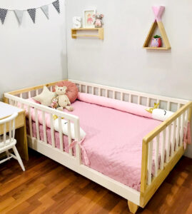 Cama moon evolutiva mixta con barrotes torneados 2