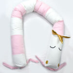 Baby Crib Bumper - Unicornio rosa y blanco