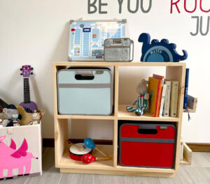 Organizador Montessori de 4 cubos