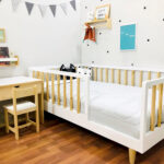 Cama moon evolutiva mixta con barrotes torneados