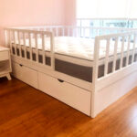 Cama moon blanca con cajones