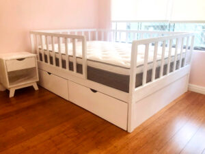 Cama moon blanca con cajones