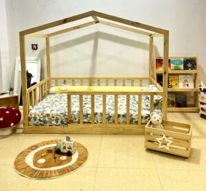 Cama cabaña natural con 4 Barandas - Imagen 2